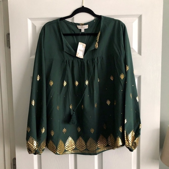 Weekend Suzanne Betro green boho swing top in size 2x - Picture 1 of 10